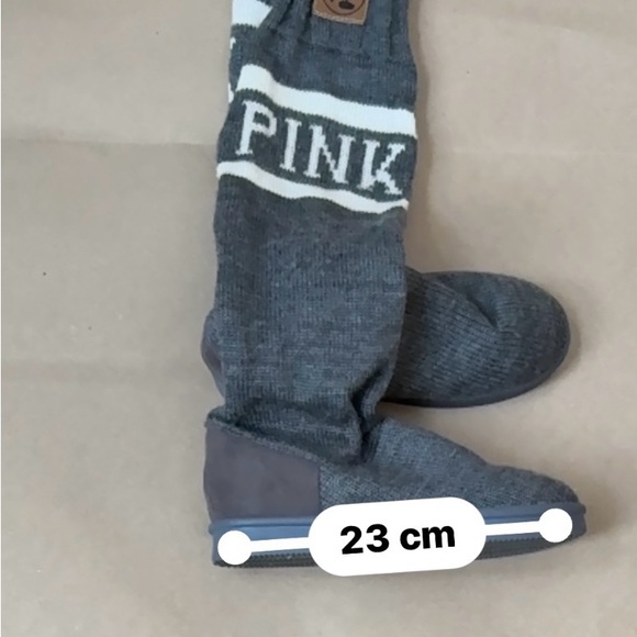 Victoria’s Secret Pink DOG SWEATER KNEE HIGH SOCK SLIPPER MUKLUK BOOT - Picture 7 of 9